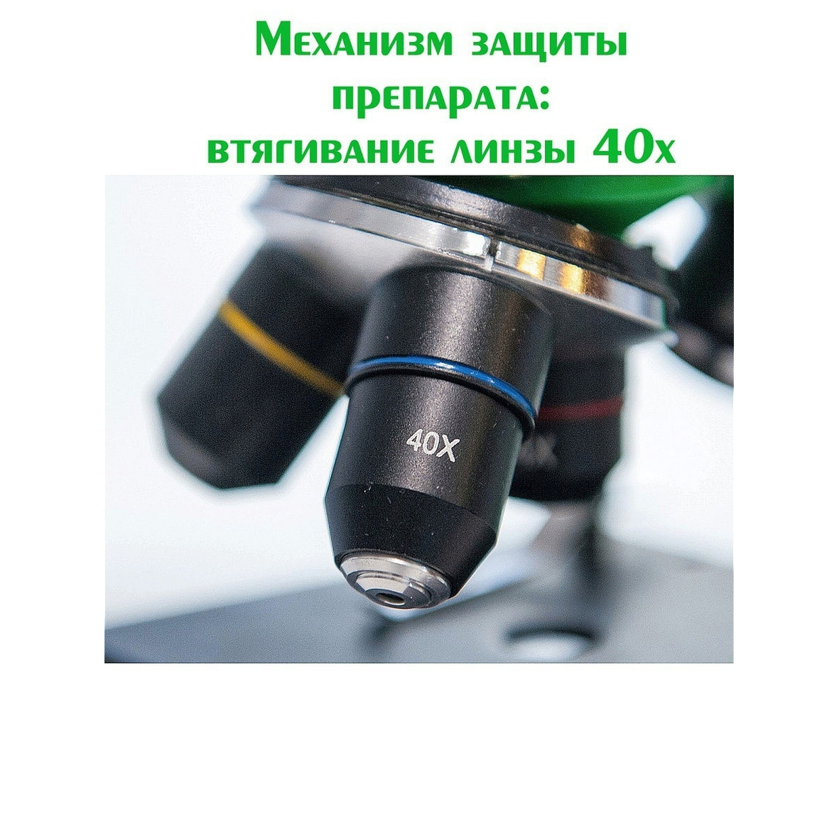 Микроскоп школьный Микромед Эврика 40х-400х Лайм в кейсе с лабораторией и книгой об опытах - фото 4