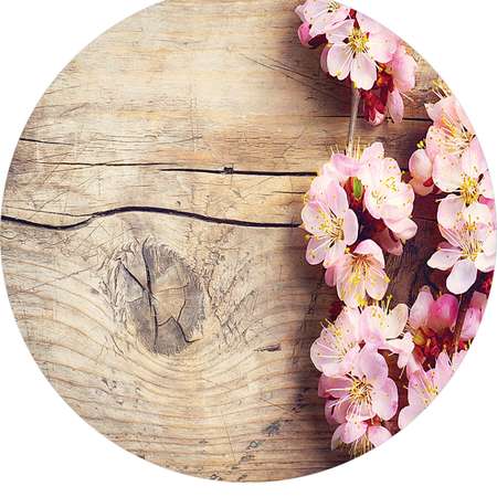 Круглая скатерть на резинке JoyArty Цветки вишни