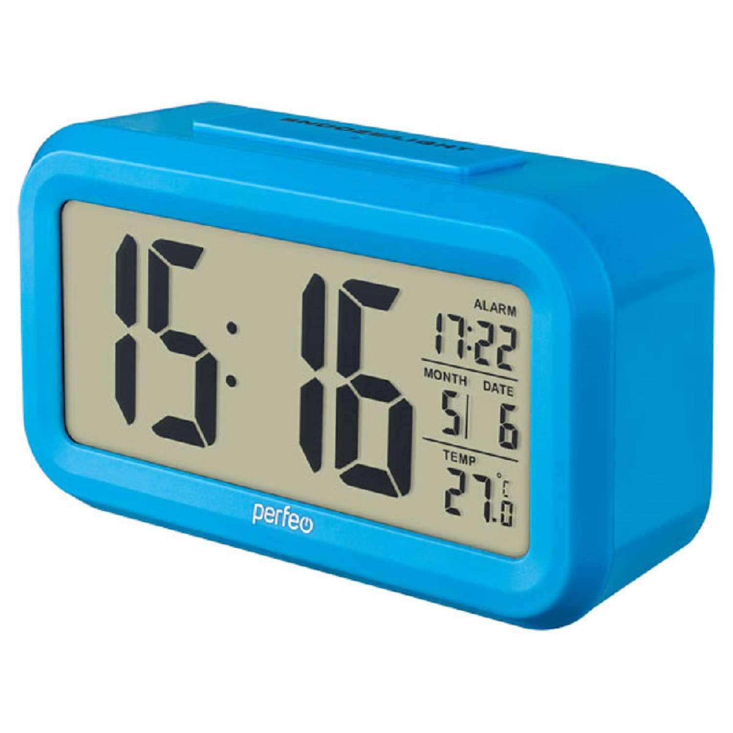 Часы-будильник Perfeo Snuz синий PF-S2166 время температура дата - фото 1