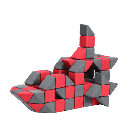 Магнитный конструктор JollyHeap Мягкие кубики Белый-Оранжевый Basic 1525 100 штук