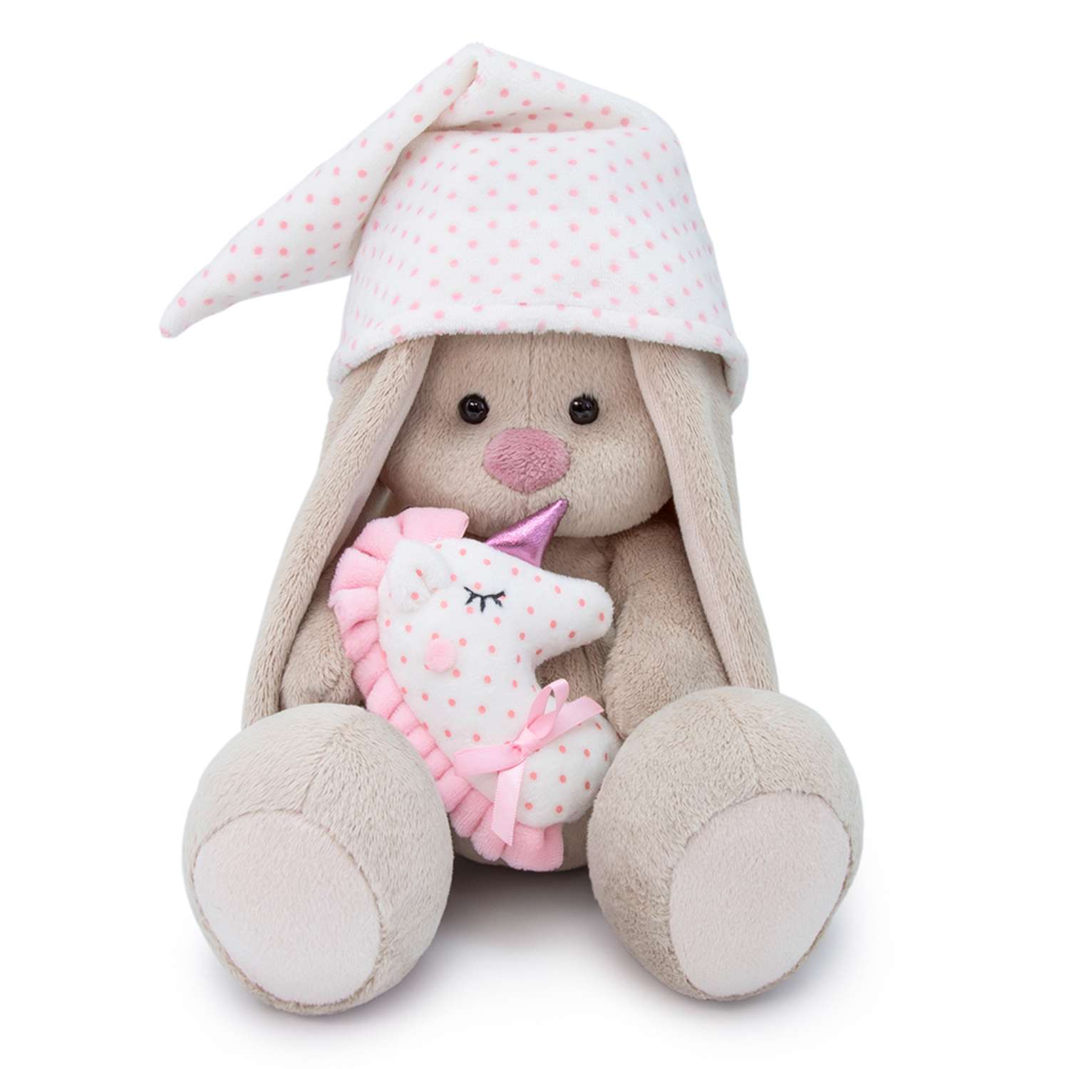 Мягкая игрушка BUDI BASA Зайка Ми с розовой подушкой - единорогом 18 см SidS-305 - фото 1