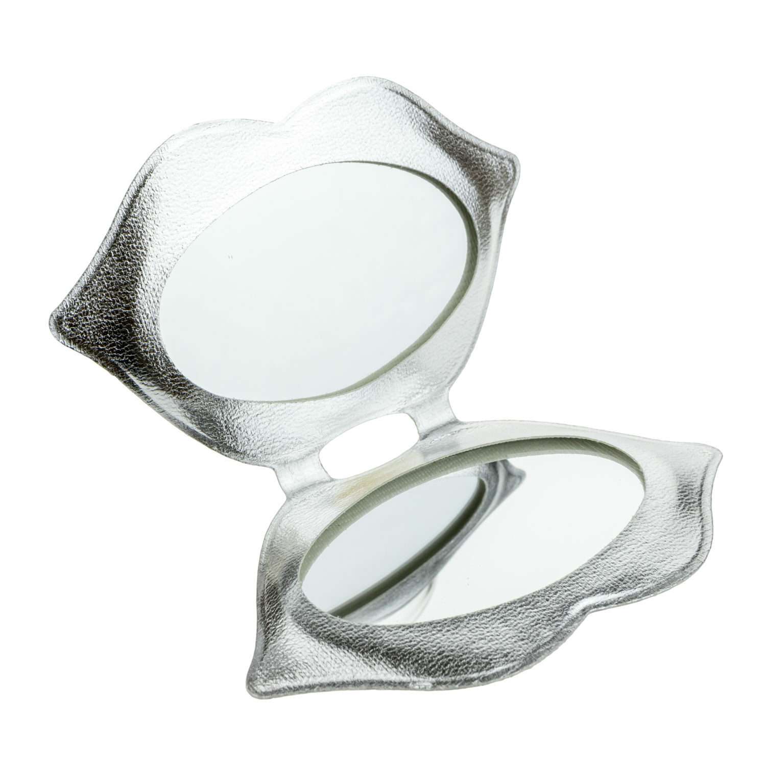 Зеркало карманное Lukky Губы серебряное - фото 1
