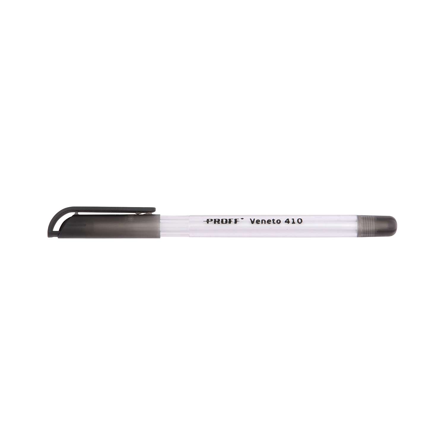 Ручка Proff шариковая черная Veneto 410 (0.7 мм) с прозрачным корпусом - фото 1