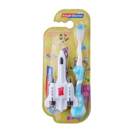 Зубная щётка Farres Детская с игрушкой Самолет белый