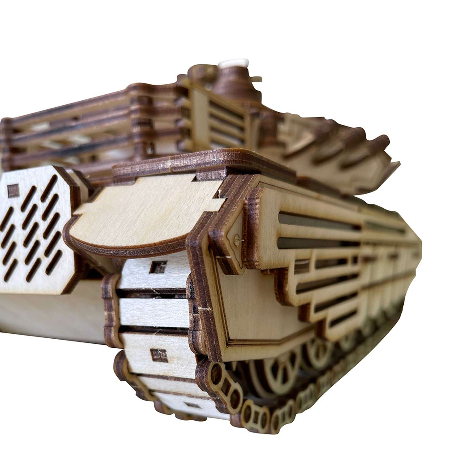Деревянный конструктор ViromToys Сборная модель военный Танк подвижный - фото 6