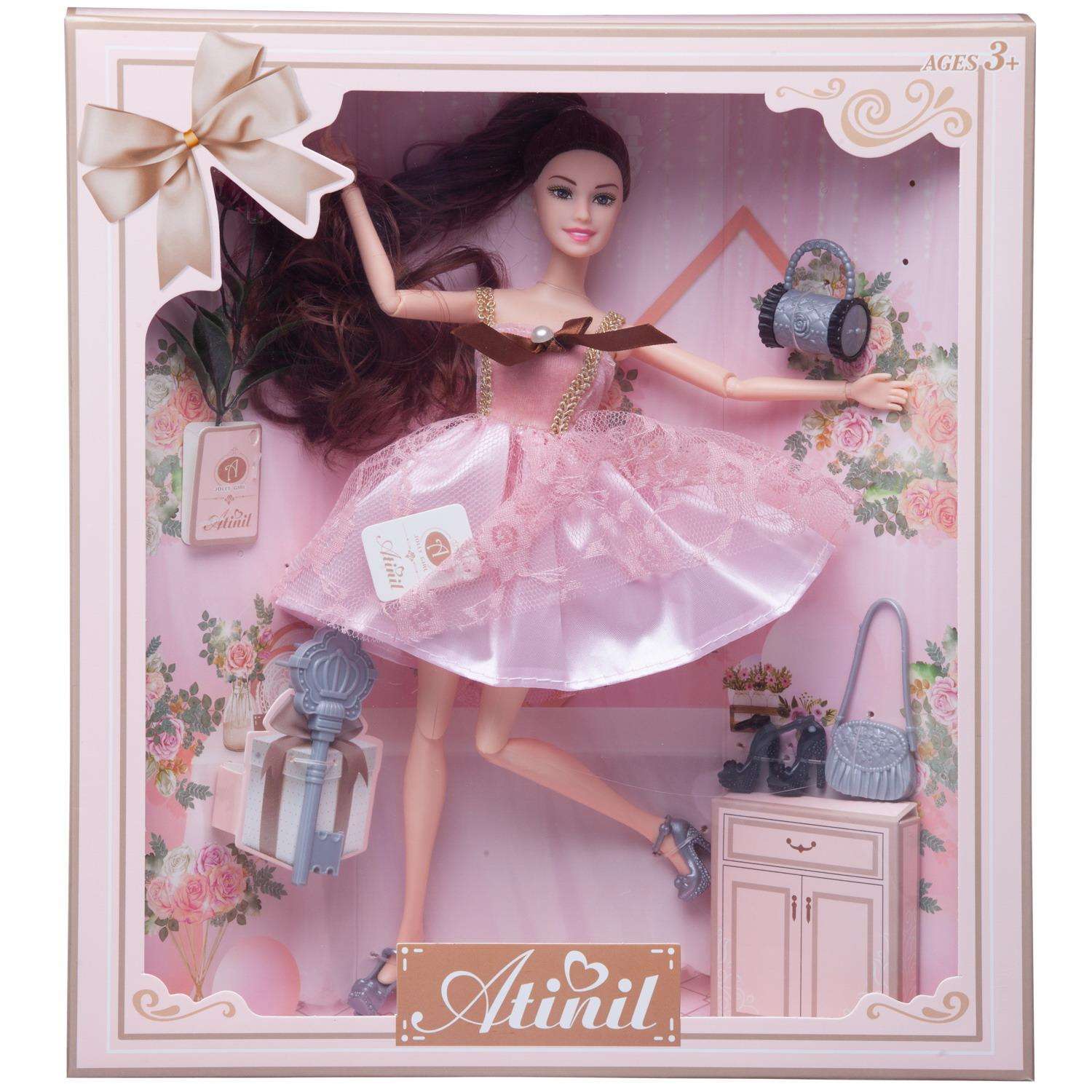 Кукла Atinil Junfa Мой розовый мир в платье с двухслойной юбкой Шатенка WJ-21547/шатенка - фото 2