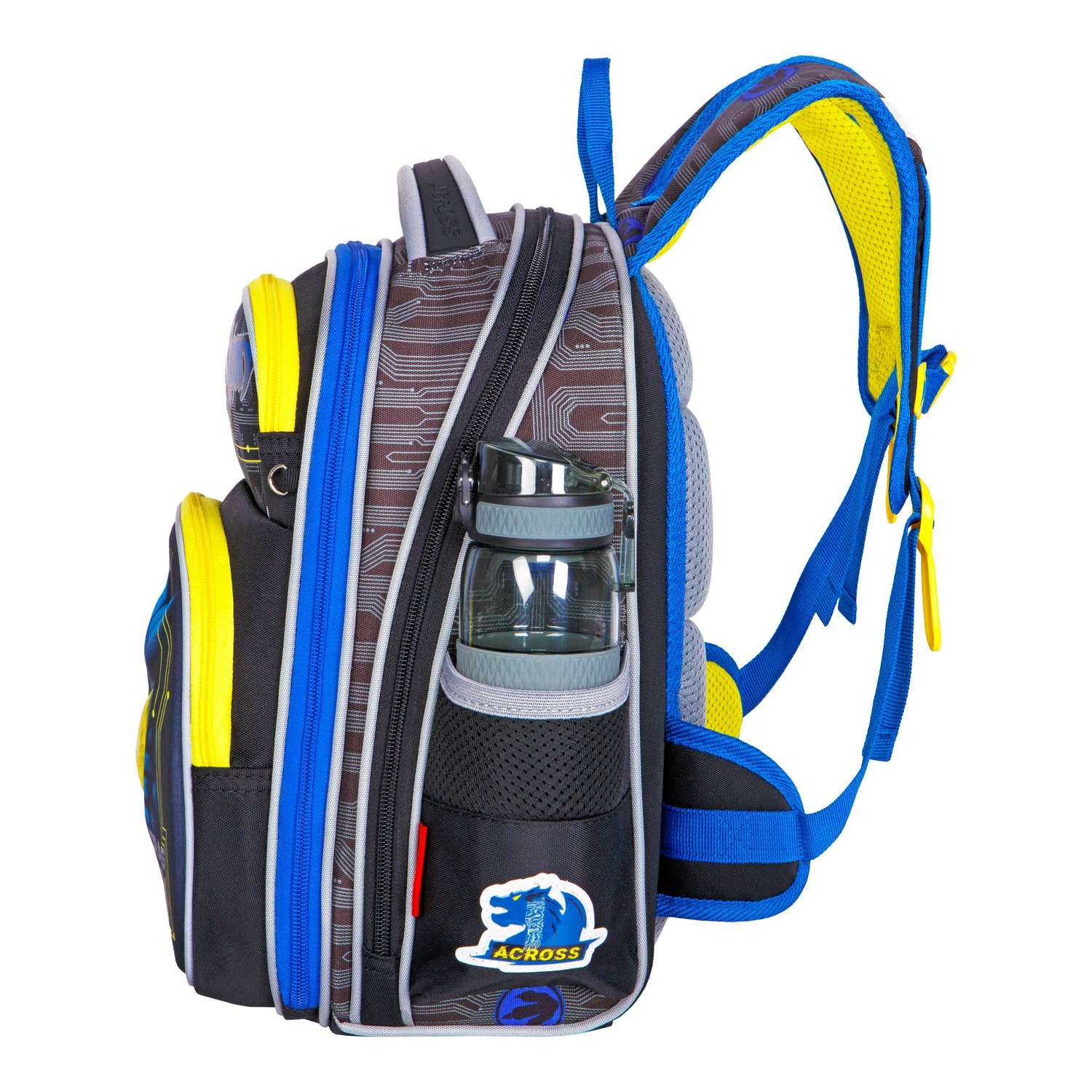 Рюкзак школьный ACROSS с наполнением: каркасный пенал мешочек для обуви и брелок - фото 9