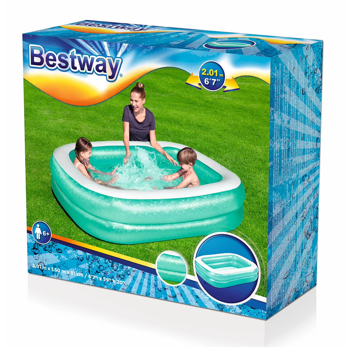 Бассейн надувной BESTWAY 201х150х51см 54005 - фото 9