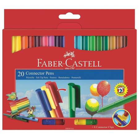 Фломастеры Faber Castell Connector смываемые 20цветов 155520