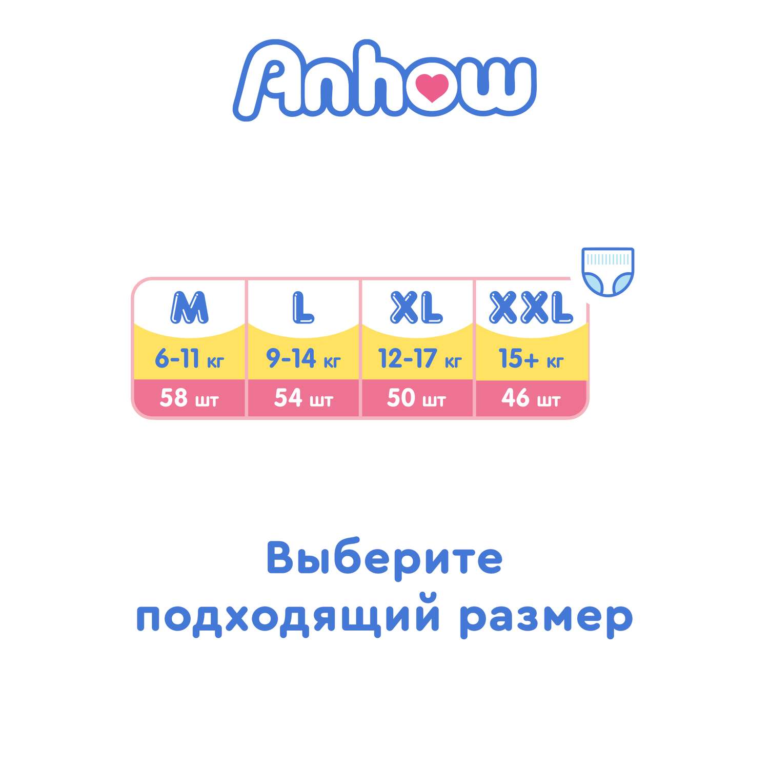 Подгузники-трусики Anhow XL 12-17 кг 50 шт в упаковке с дополнительной защитой от протекания - фото 6