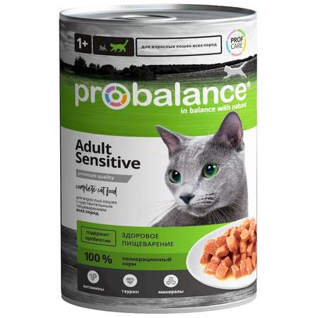 Корм консервированный ProBalance Sensitive для кошек с чувствительным пищеварением 415 г