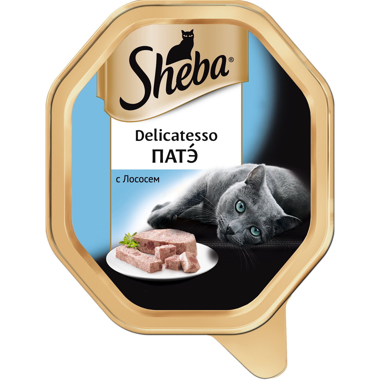 Корм влажный для кошек Sheba Delicatesso 85г патэ с лососем консервированный - фото 1