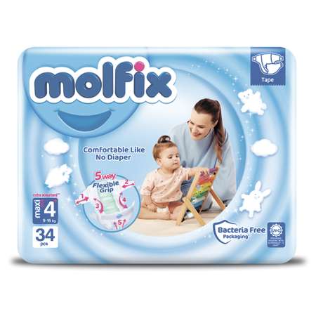 Подгузники Molfix детские 3D Мaxi Plus 9-16 кг 34 шт