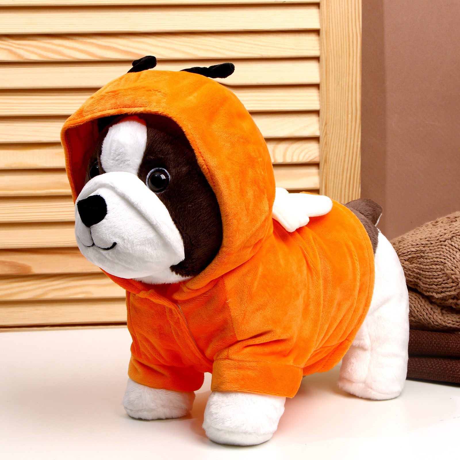 Мягкая игрушка Sima-Land «Собака» в кофте 30 см цвет оранжевый - фото 2
