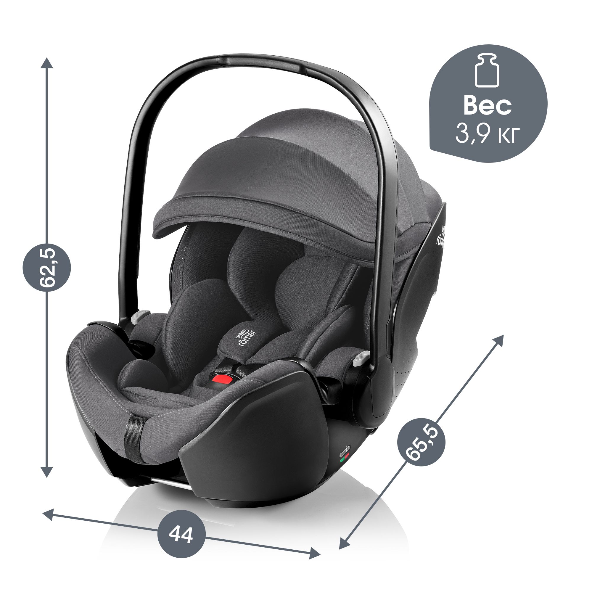 Детское автокресло Britax Roemer автолюлька для новорожденных Baby-Safe Pro Classic Deep Grey - фото 12