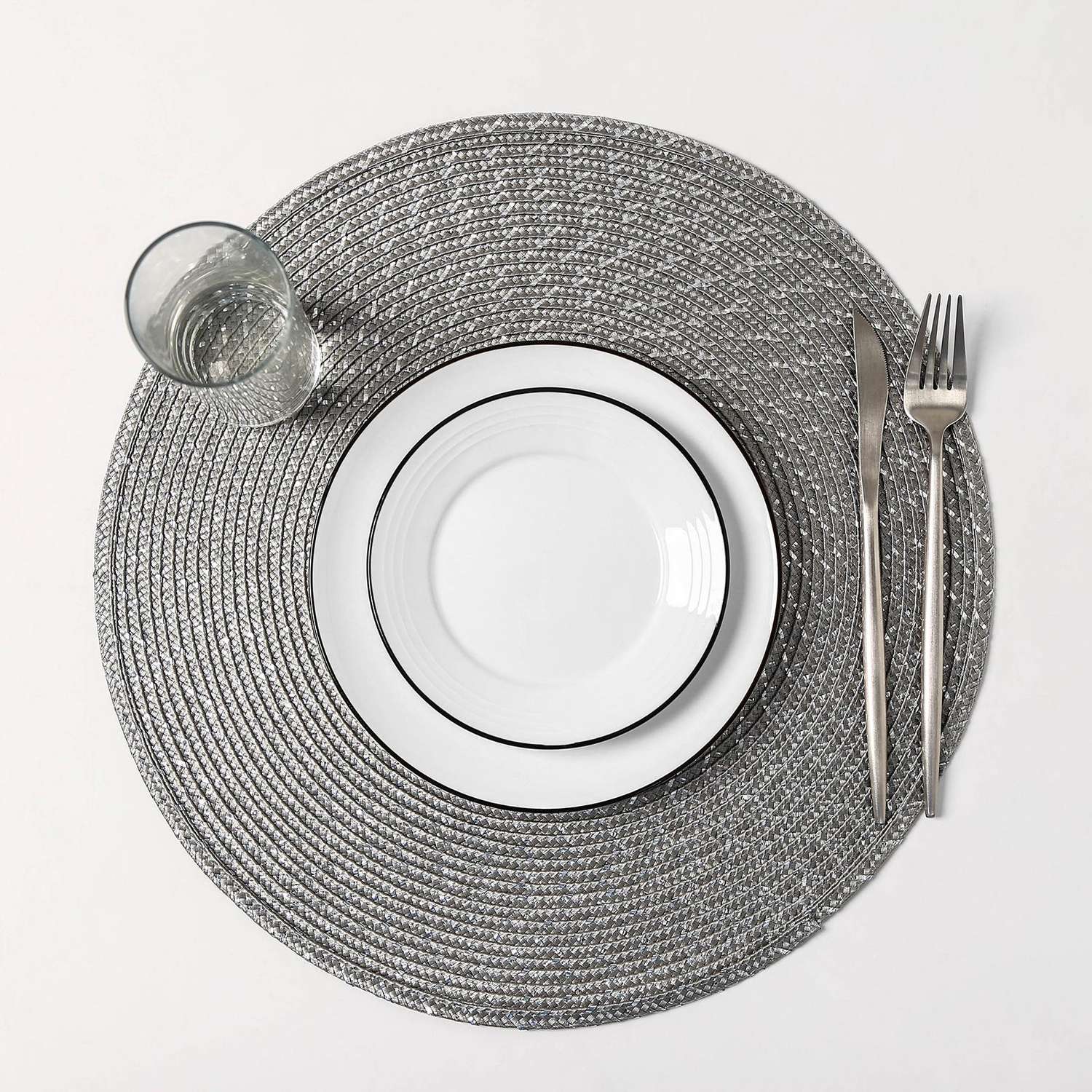 Набор салфеток Доляна сервировочных на стол «Рэй» 4 шт d=38 см цвет серый - фото 2