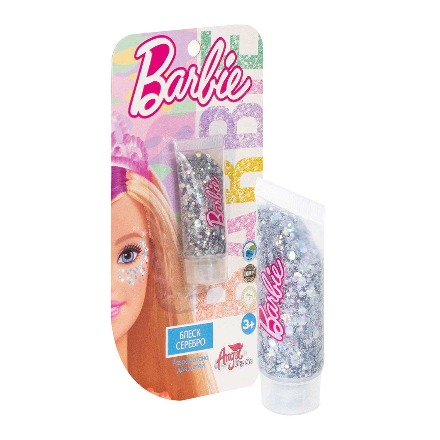 Детская косметика для девочек Barbie Блеск для лица Серебро - фото 1