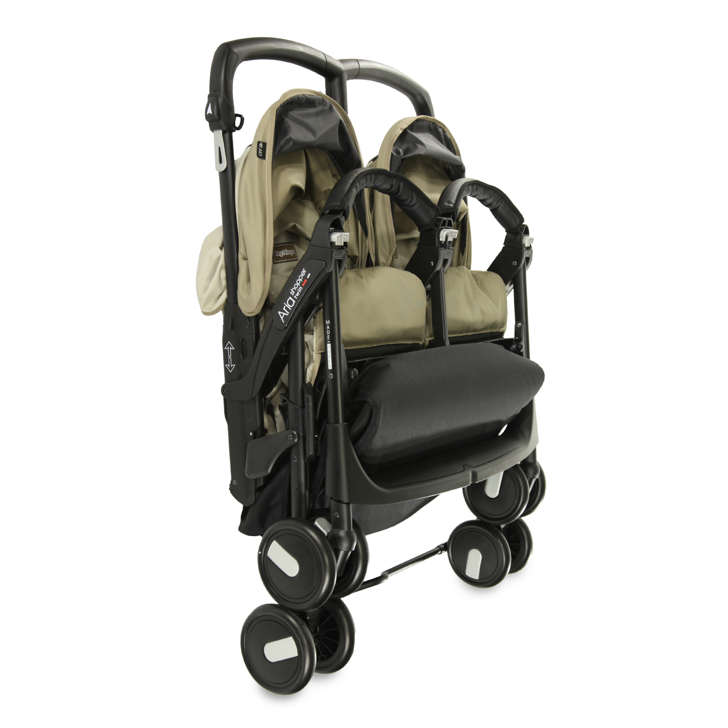 Коляска прогулочная для близнецов Peg-Perego Aria Shopper Twin Classic Beige - фото 20