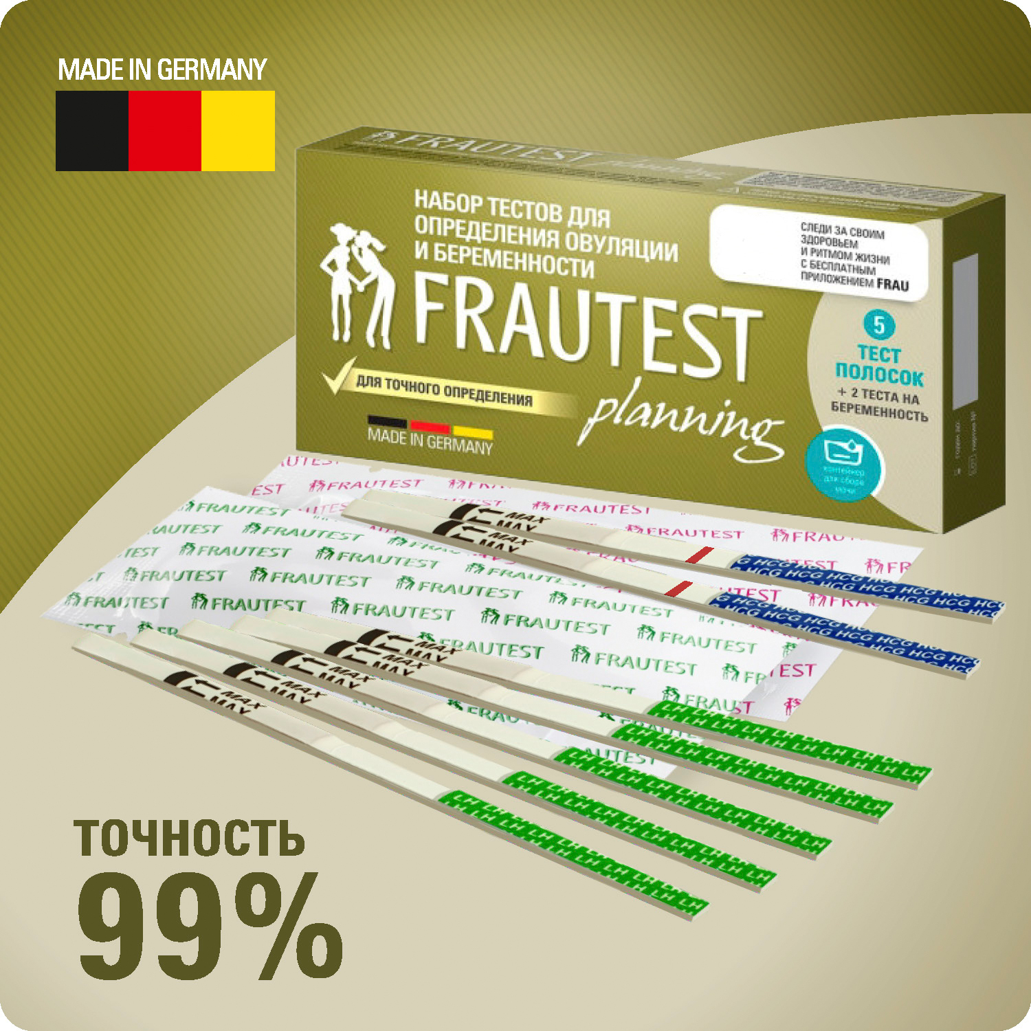 Тест на беременность Frautest и овуляцию planning купить по цене 509 ₽ в  интернет-магазине Детский мир