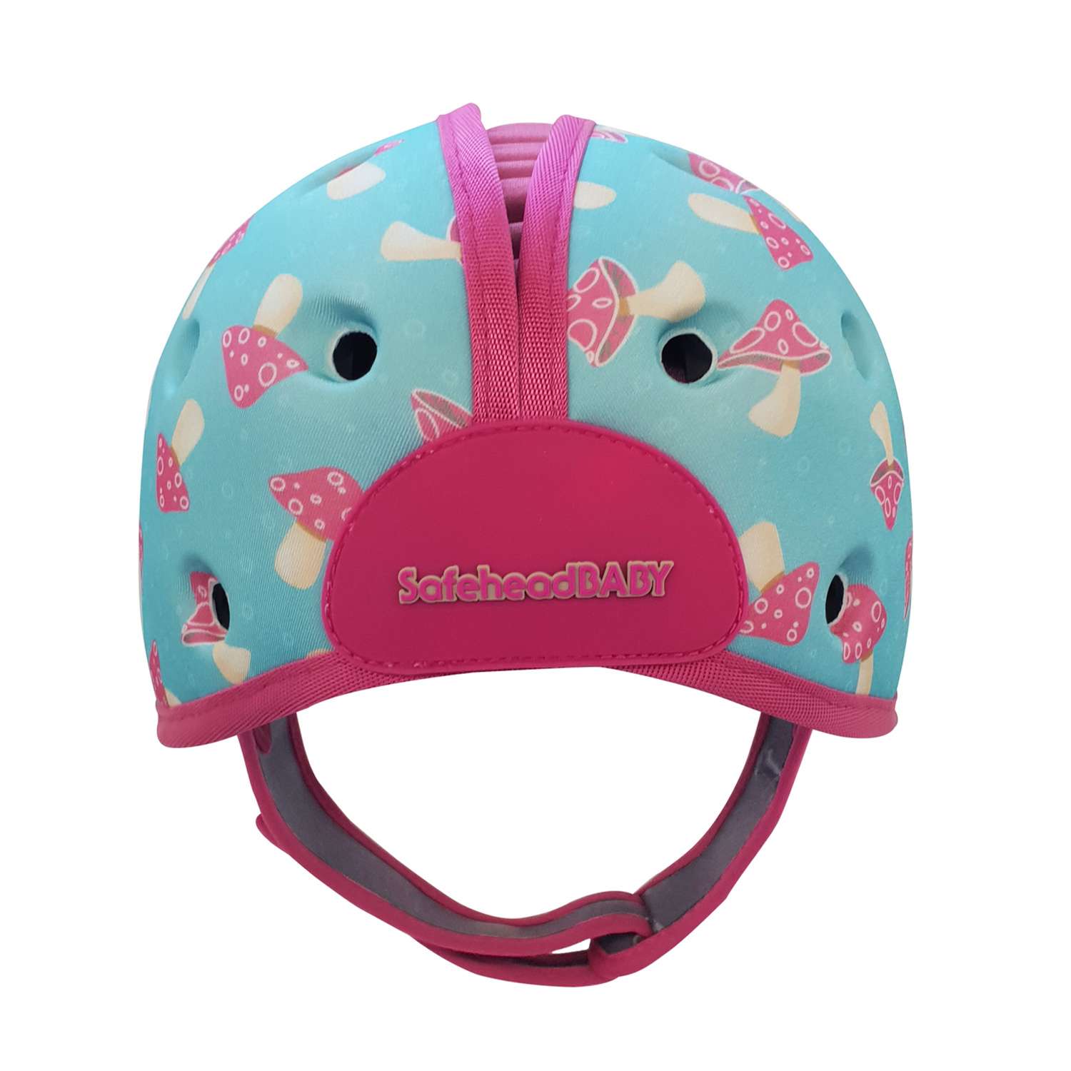 Шапка-шлем SafeheadBABY для защиты головы Грибы мятно-розовый - фото 1