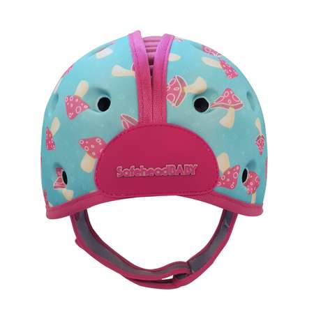 Шапка-шлем SafeheadBABY для защиты головы Грибы мятно-розовый
