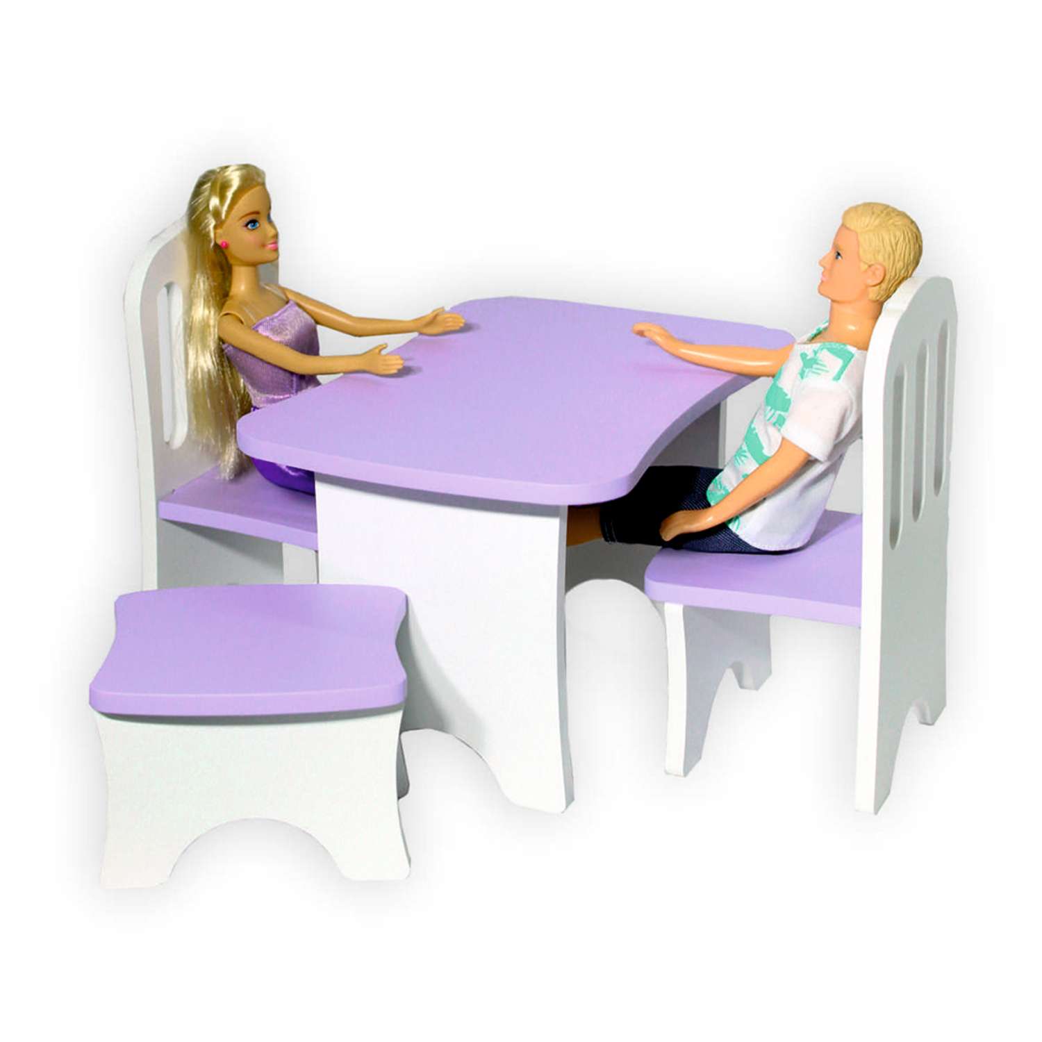 Набор деревянной мебели ViromToys для кукол фиолетовый Мд0031 - фото 2