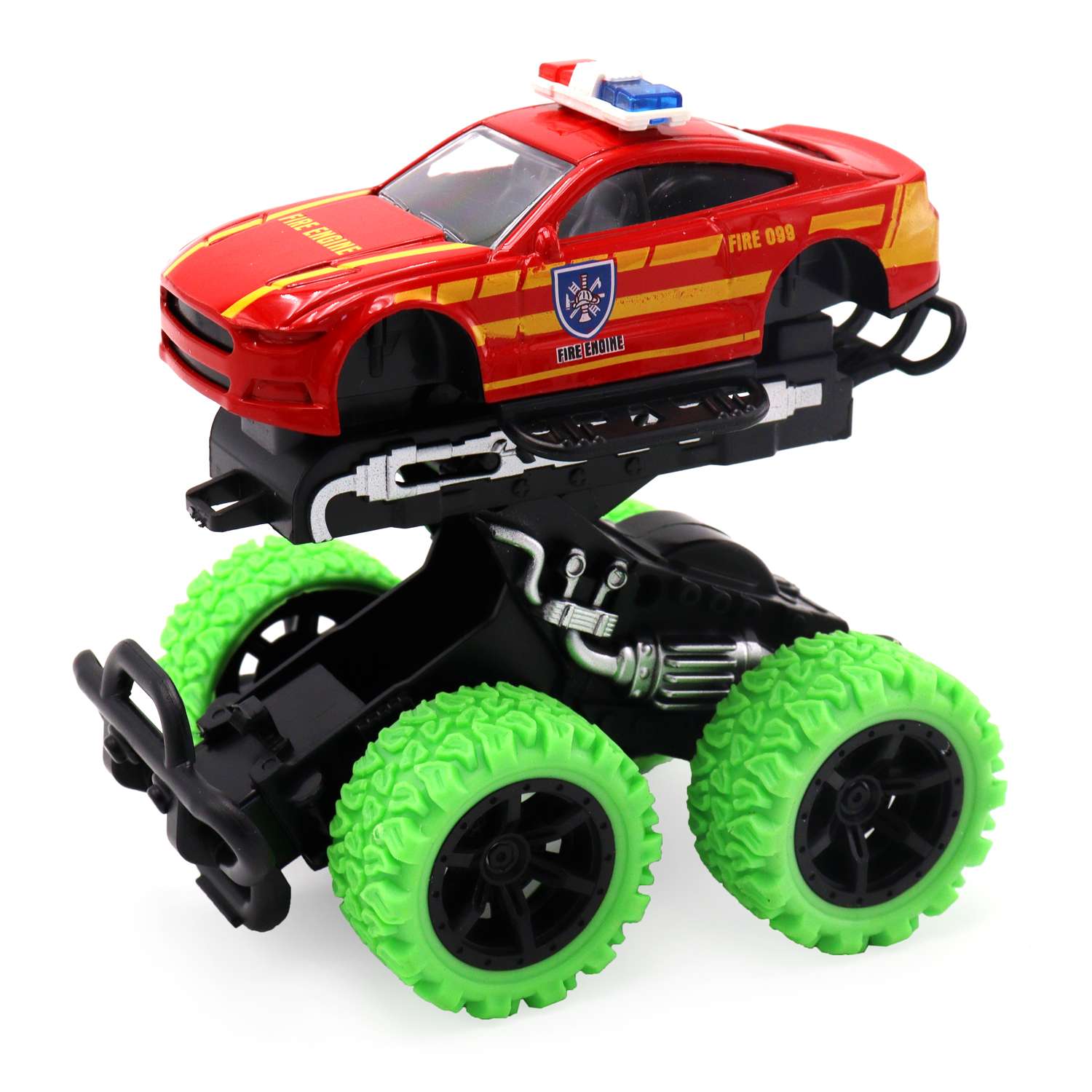 Машинка Funky Toys Пожарная с зелеными колесами FT8486-4 FT8486-4 - фото 1