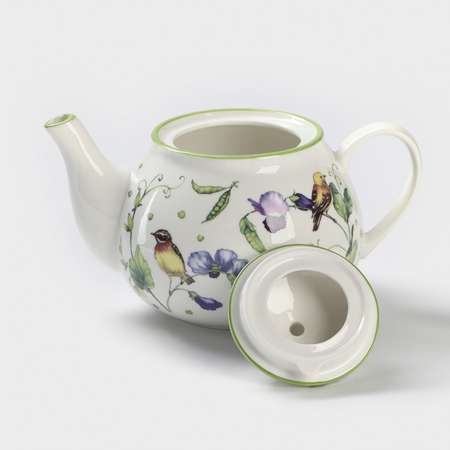 Заварочный чайник Доляна фарфоровый «Зелёный сад» 900 мл