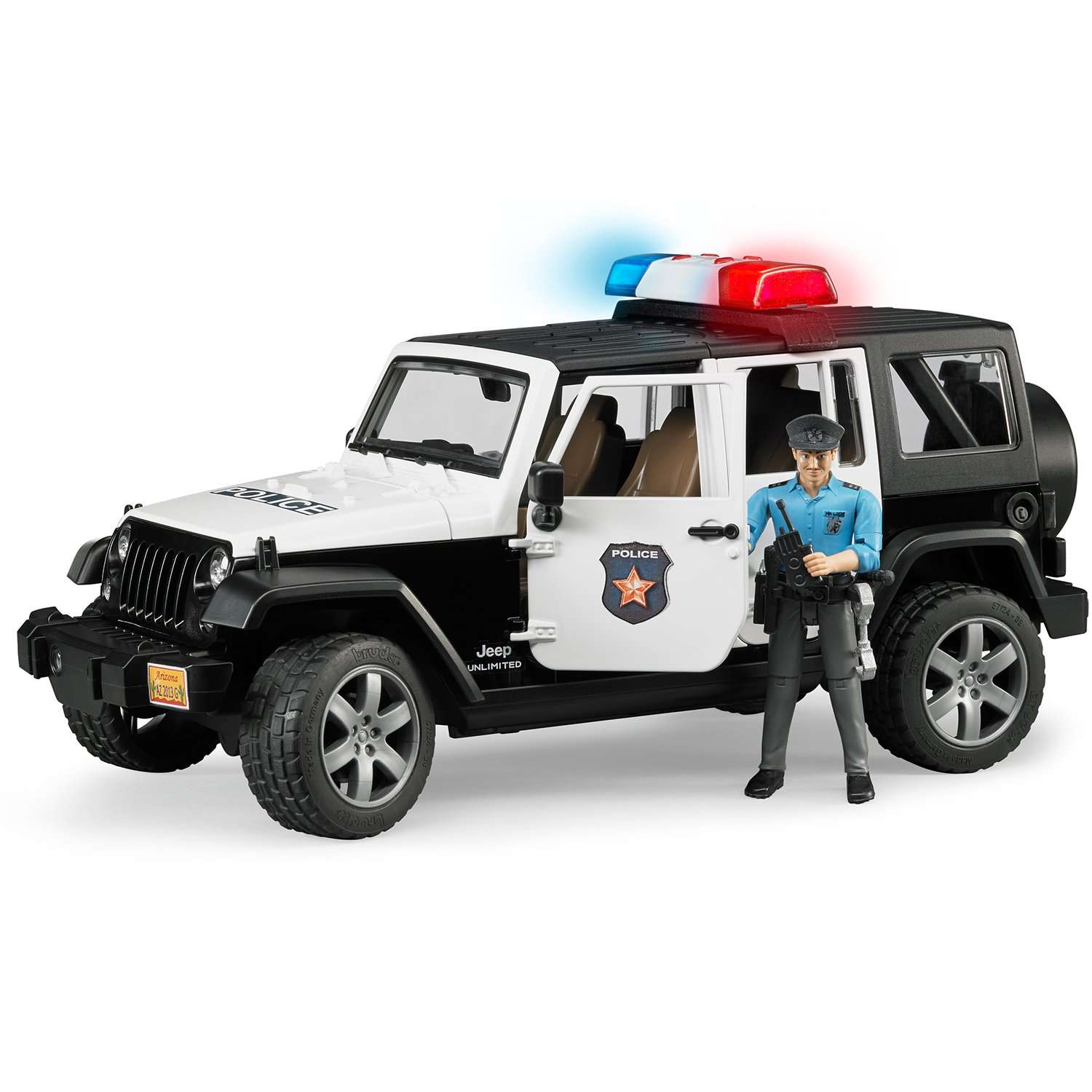 Автомобиль BRUDER 02526 Bruder 02526 Внедорожник Jeep Wrangler Unlimited Rubicon Полиция с фигуркой 02526 - фото 1