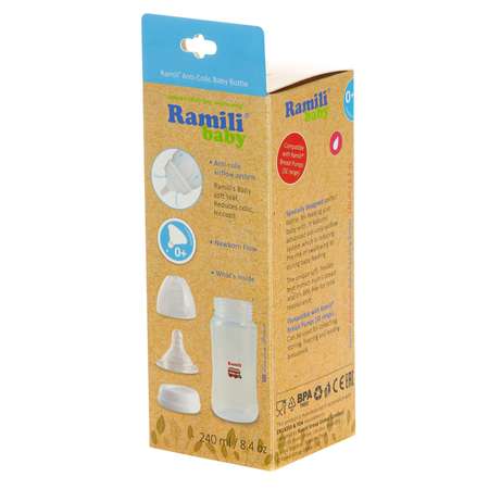 Бутылочка Ramili Baby антиколиковая 240мл