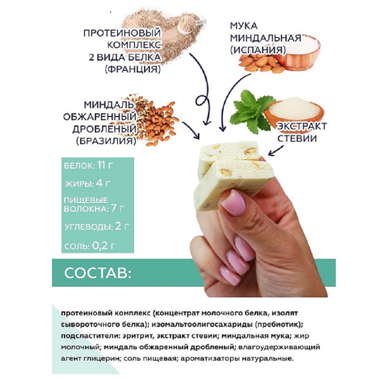 Протеиновый батончик ProteinRex Low Carb миндальный маффин 18шт - фото 4