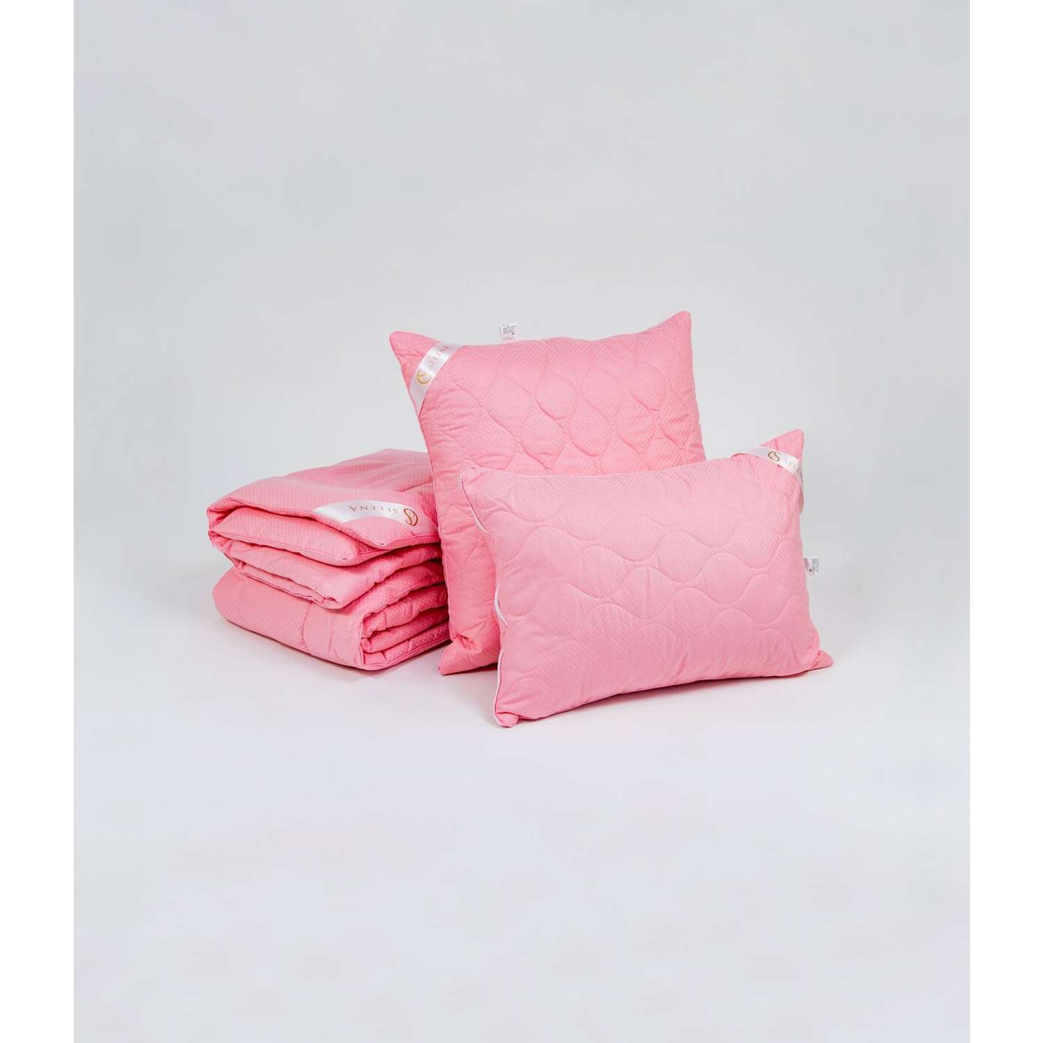Подушка Selena стеганая 70х70 см EL AMOR розовый сатин лебяжий пух - фото 8
