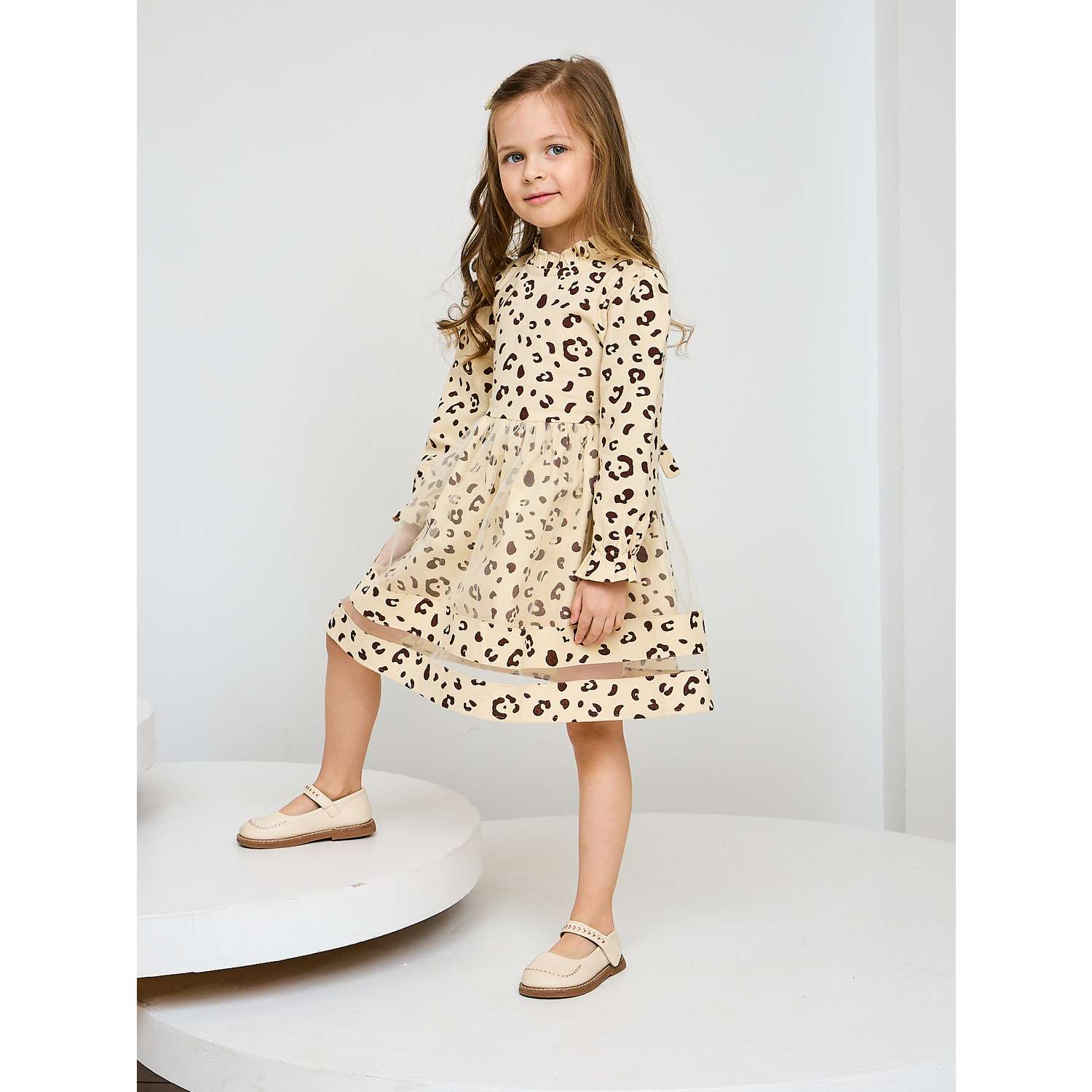 Платье Mil Art kids 1902201535DRESS-SETKA-LEOPARD - фото 1