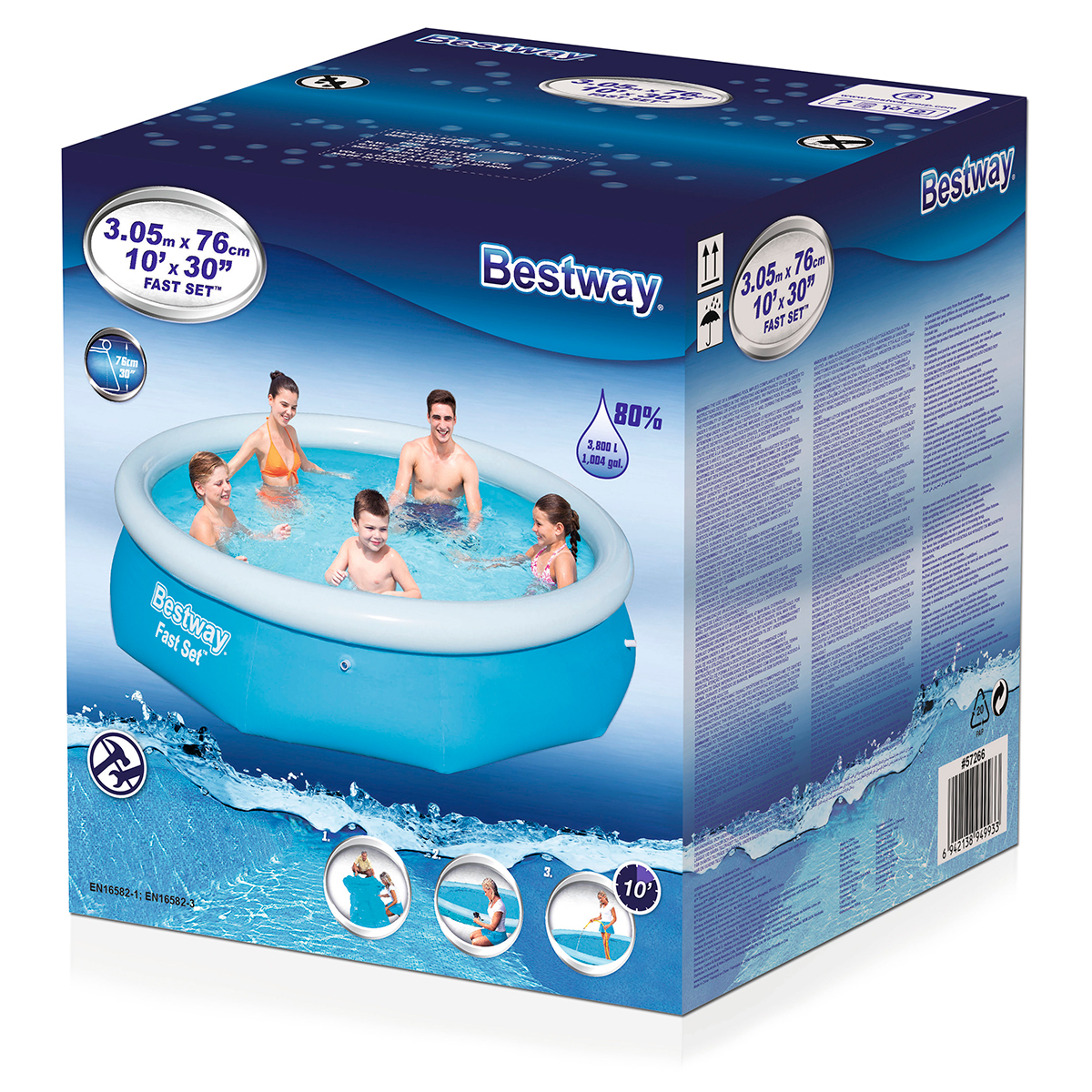 Бассейн надувной BESTWAY 305х76см 57266 - фото 4
