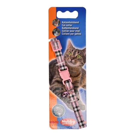 Ошейник для кошек Nobby с бубенчиком Тартан Розовый 78067-15