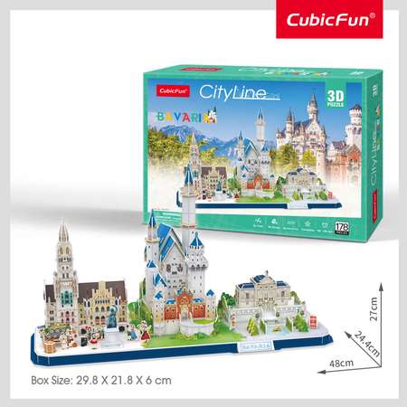 3D Пазл CubicFun Бавария CityLine 178 деталей