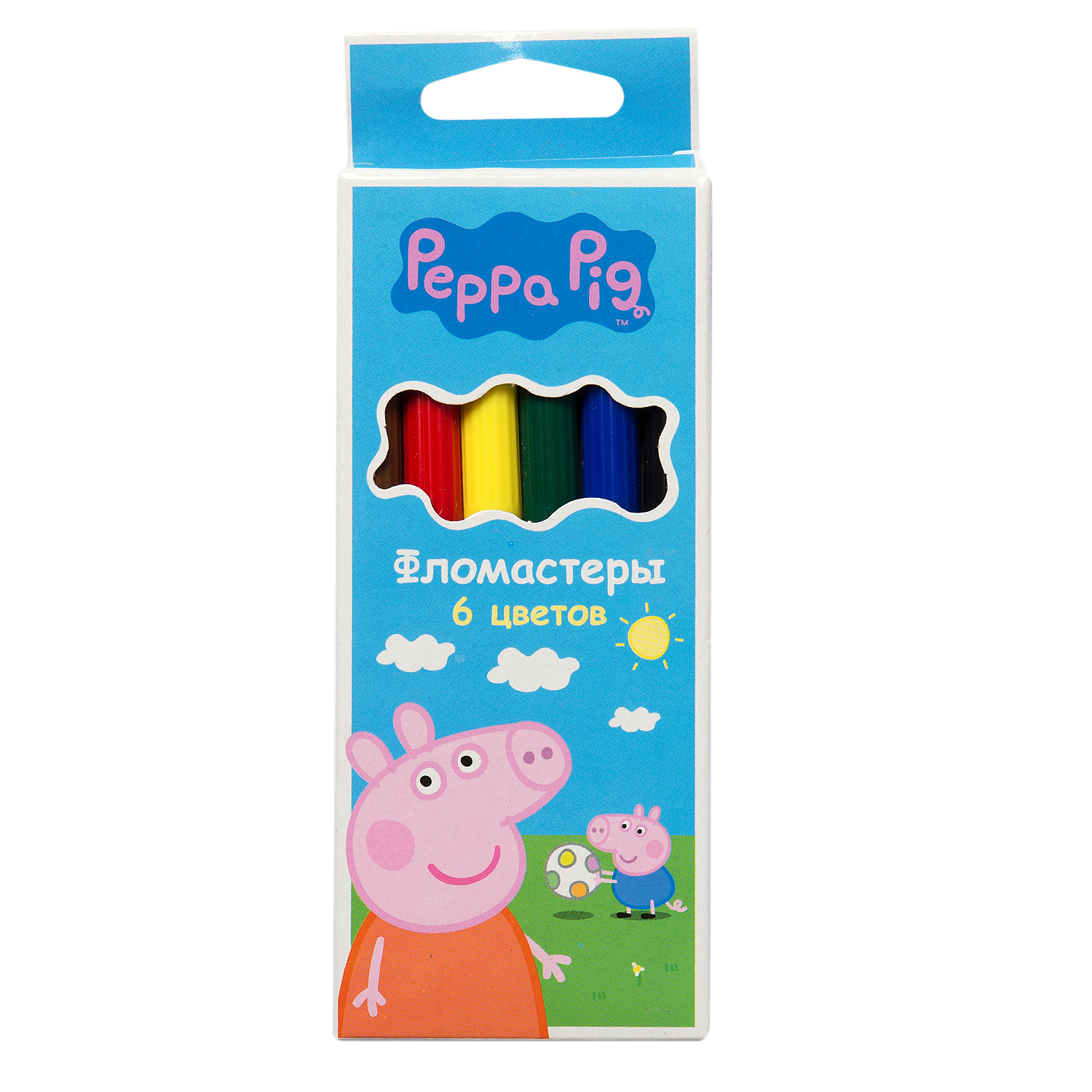 Фломастеры Росмэн Peppa Pig 6цветов 34027 - фото 1