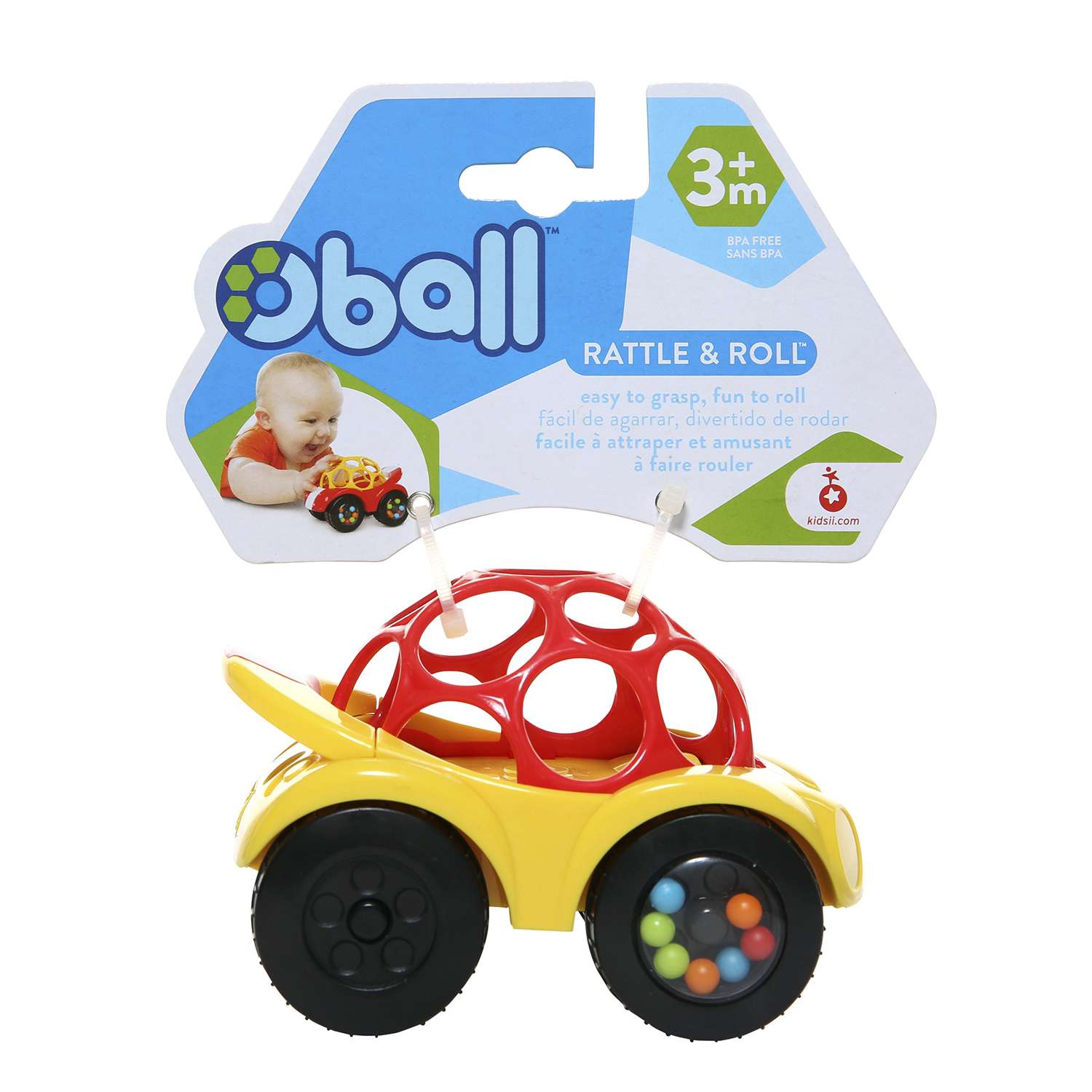 Игрушка развивающая Oball O-ball Машинка Желтая - фото 2