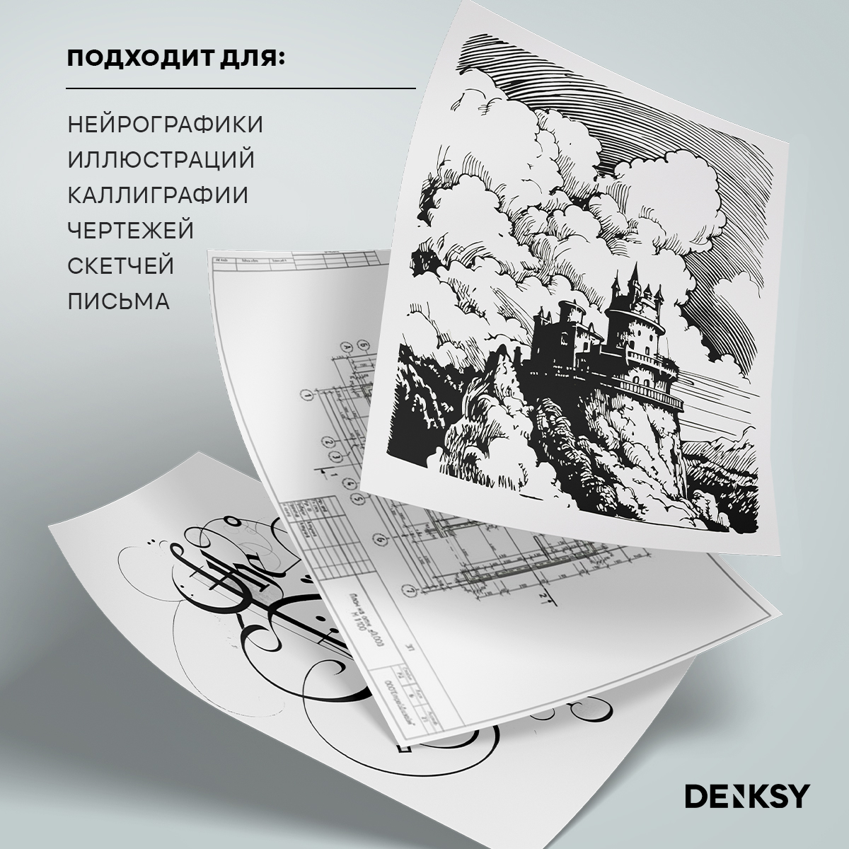 Капиллярные ручки DENKSY 3 штуки - фото 4