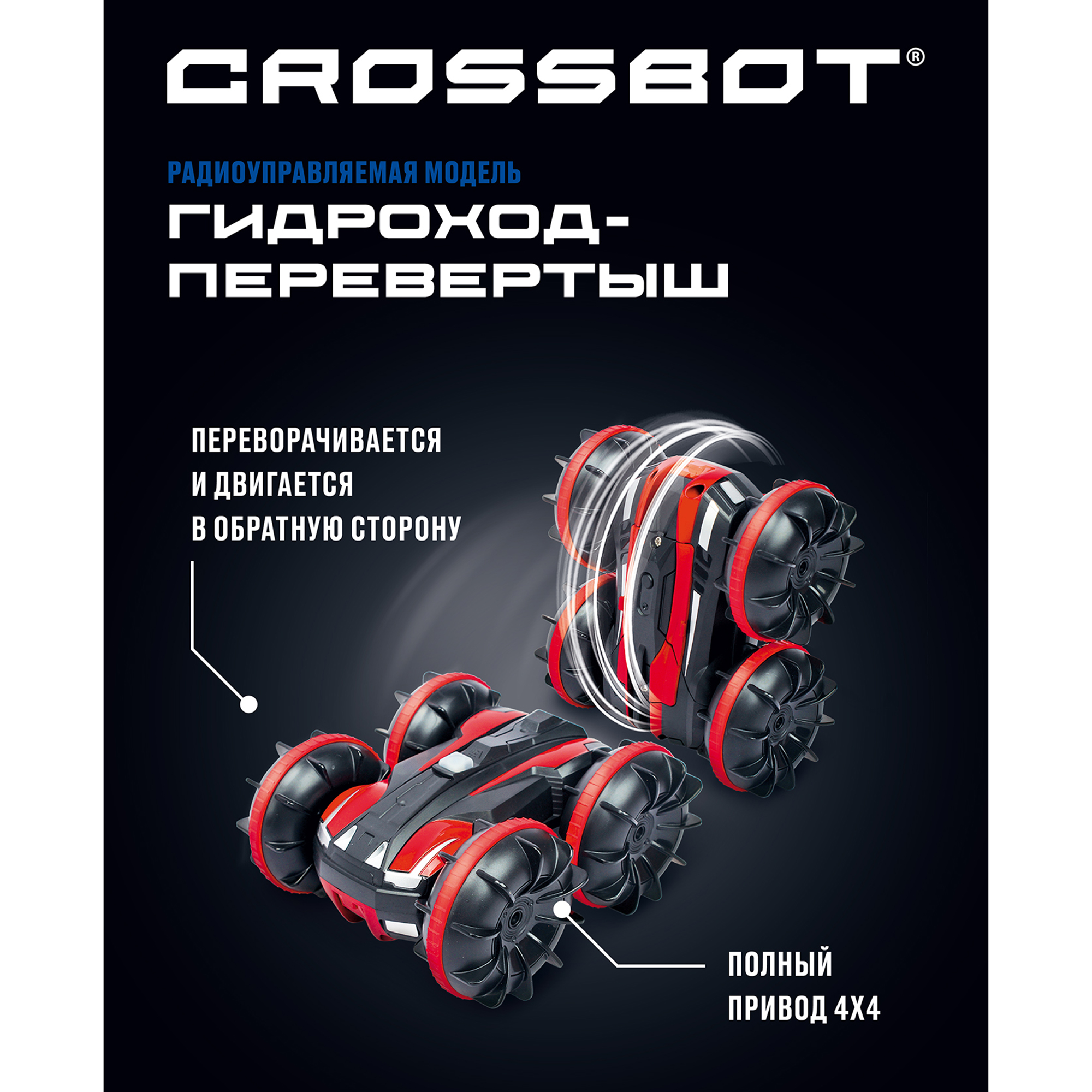 Машина Перевертыш CROSSBOT Амфибия на пульте управления - фото 4