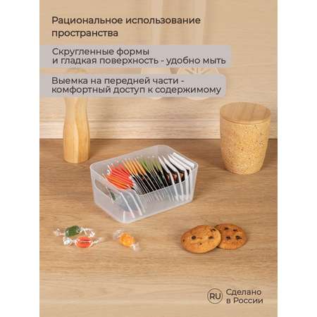 Корзинка универсальная Phibo для хранения в холодильнике SCANDI 1.2 л прозрачная
