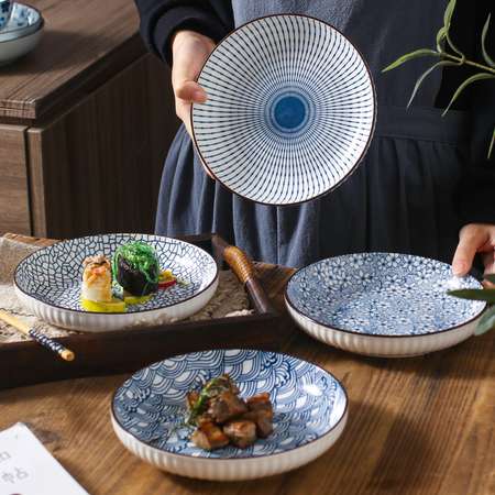Набор тарелок ZDK Kitchen Japanese Collection 4шт цвет голубой D175мм