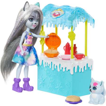 Набор игровой Enchantimals кукла+питомец с аксессуарами Прилавок с горячим какао GJX37