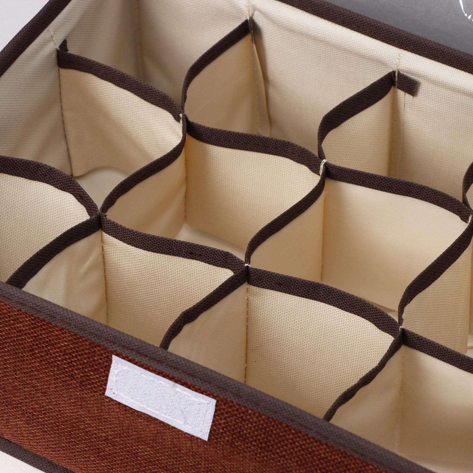 Органайзер Доляна для хранения белья с прозрачной крышкой «Тео» 12 отделений 32×23×12 см цвет коричневый - фото 5