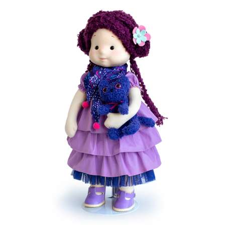 Мягкая кукла BUDI BASA Тиана с кошечкой Черничкой 38 см Minimalini Mm-Tiana-01