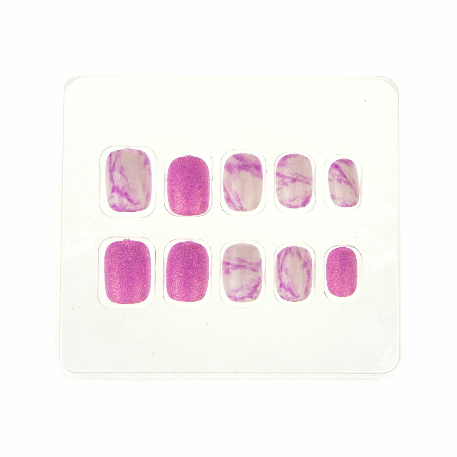Накладные ногти Lukky 3 Pink Marble Розовый мрамор и блеск - фото 3
