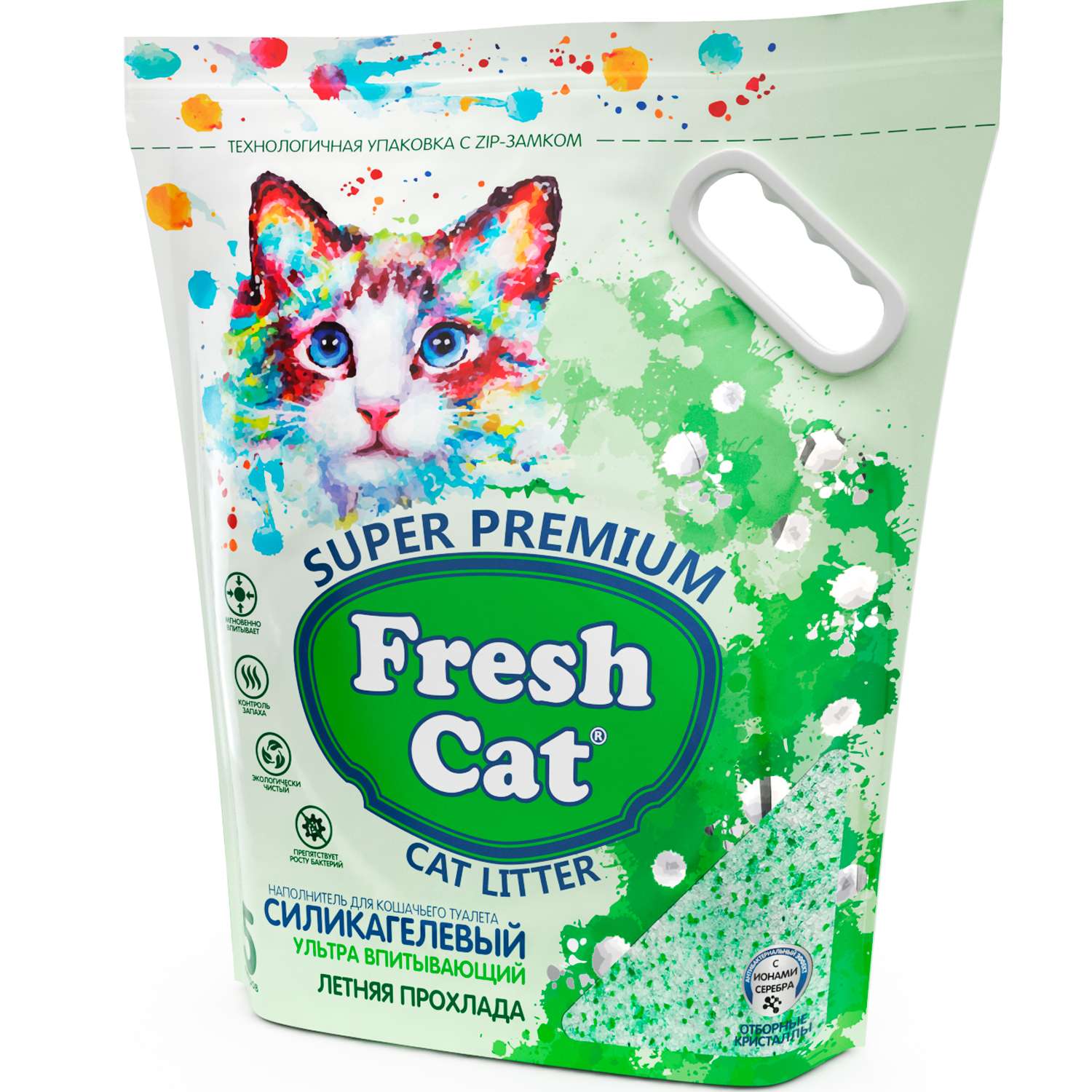 Наполнитель для кошек Fresh Cat силикагелевый Летняя прохлада 2кг - фото 2