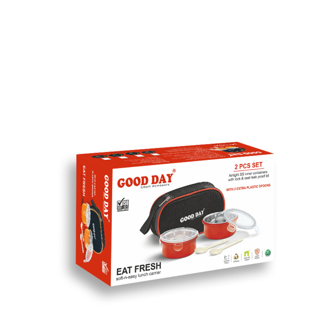 Ланчбокс GOOD DAY Eat Fresh 2 Red красный - фото 2