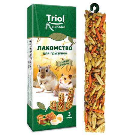 Лакомство для грызунов Triol 80г Standard с мёдом и яйцом 3шт