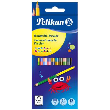 Карандаши PELIKAN двухцветные 12 шт